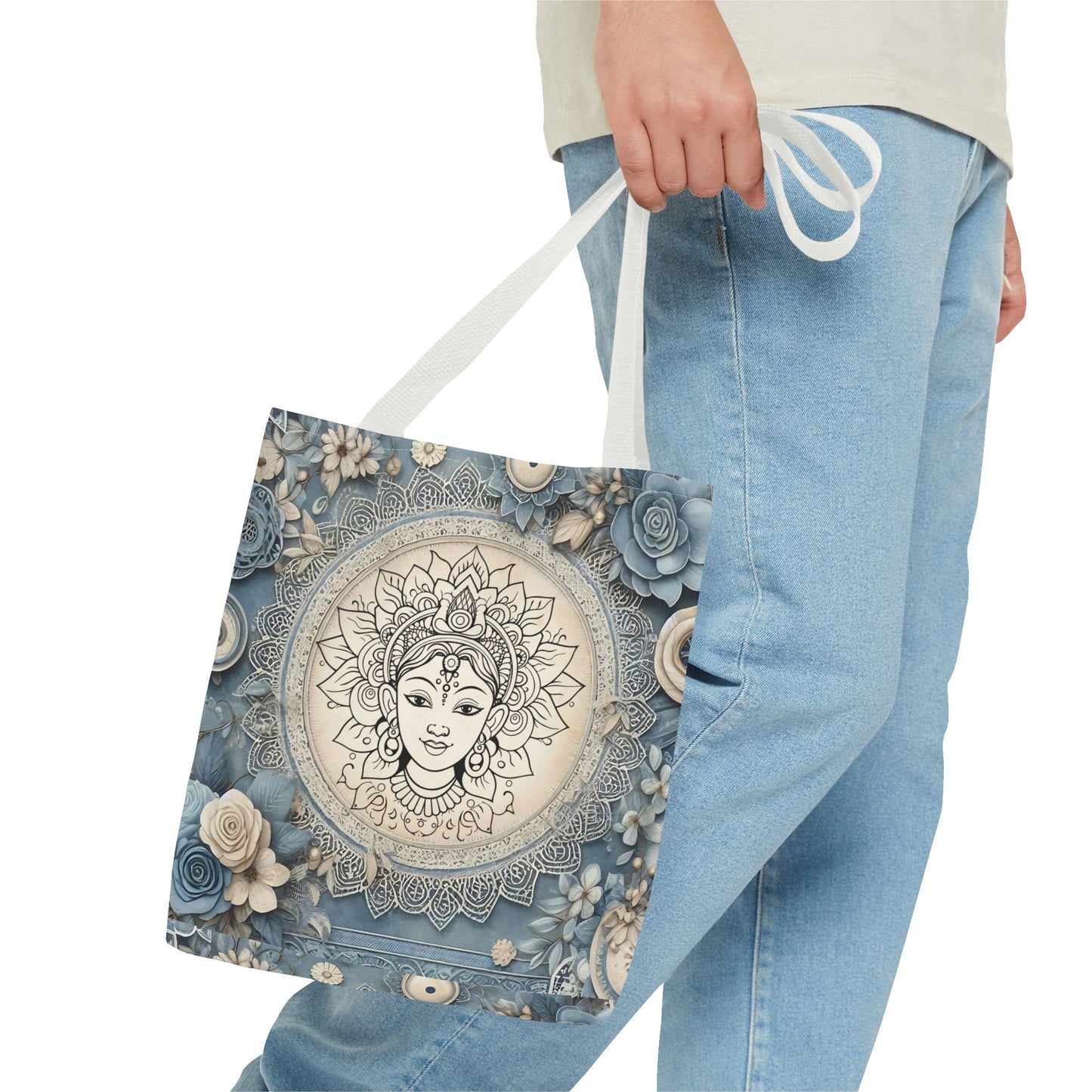 Mandala Goddess Tote Bag - Stylish Bohemian Eco-Friendly Shopping Bag