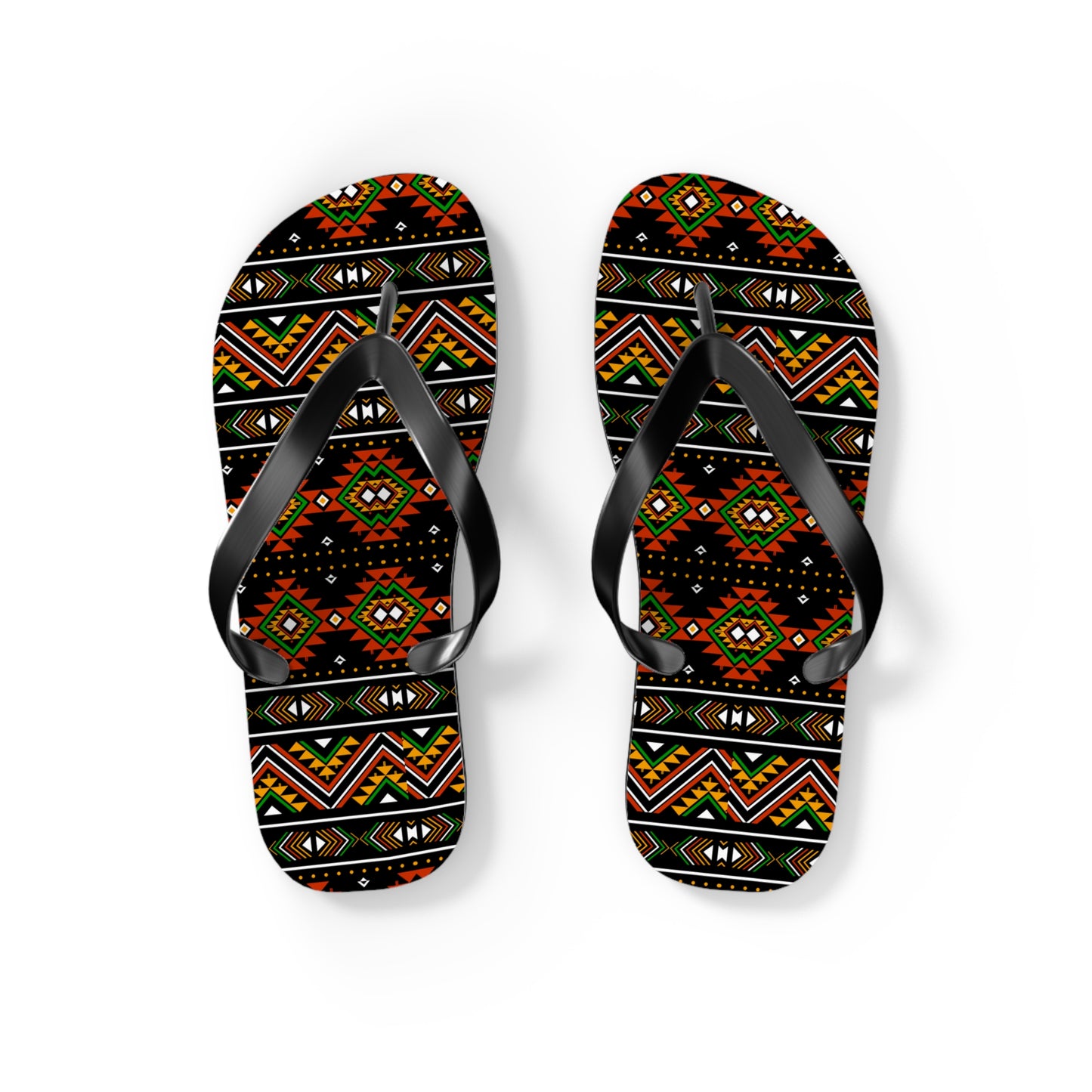 Vibrant Tribal Pattern Flip Flops - Stylish Summer Sandals for Beach Days