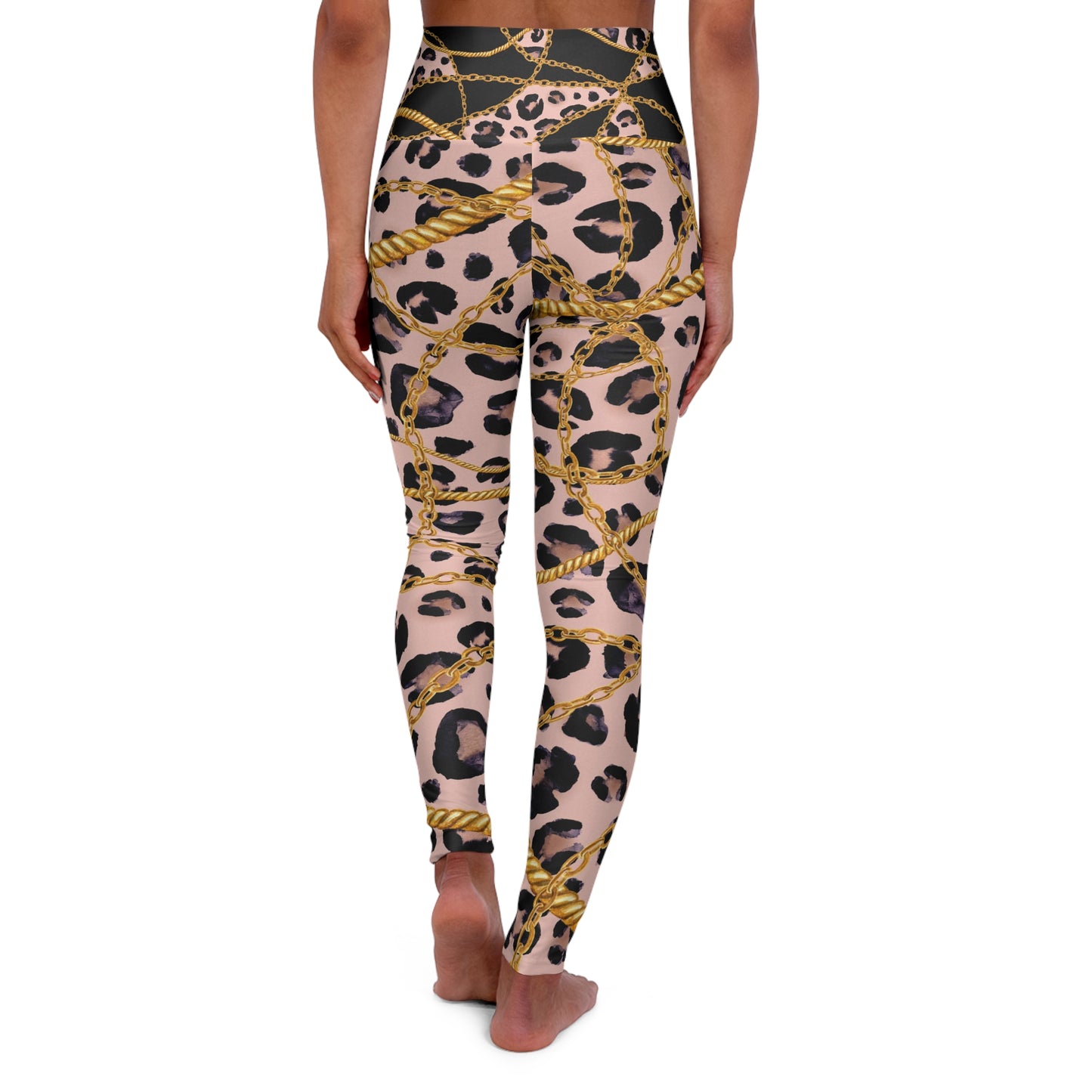 Chic Leopard Print High Waisted Yoga Leggings - Trendy Activewear for Fitness Enthusiasts