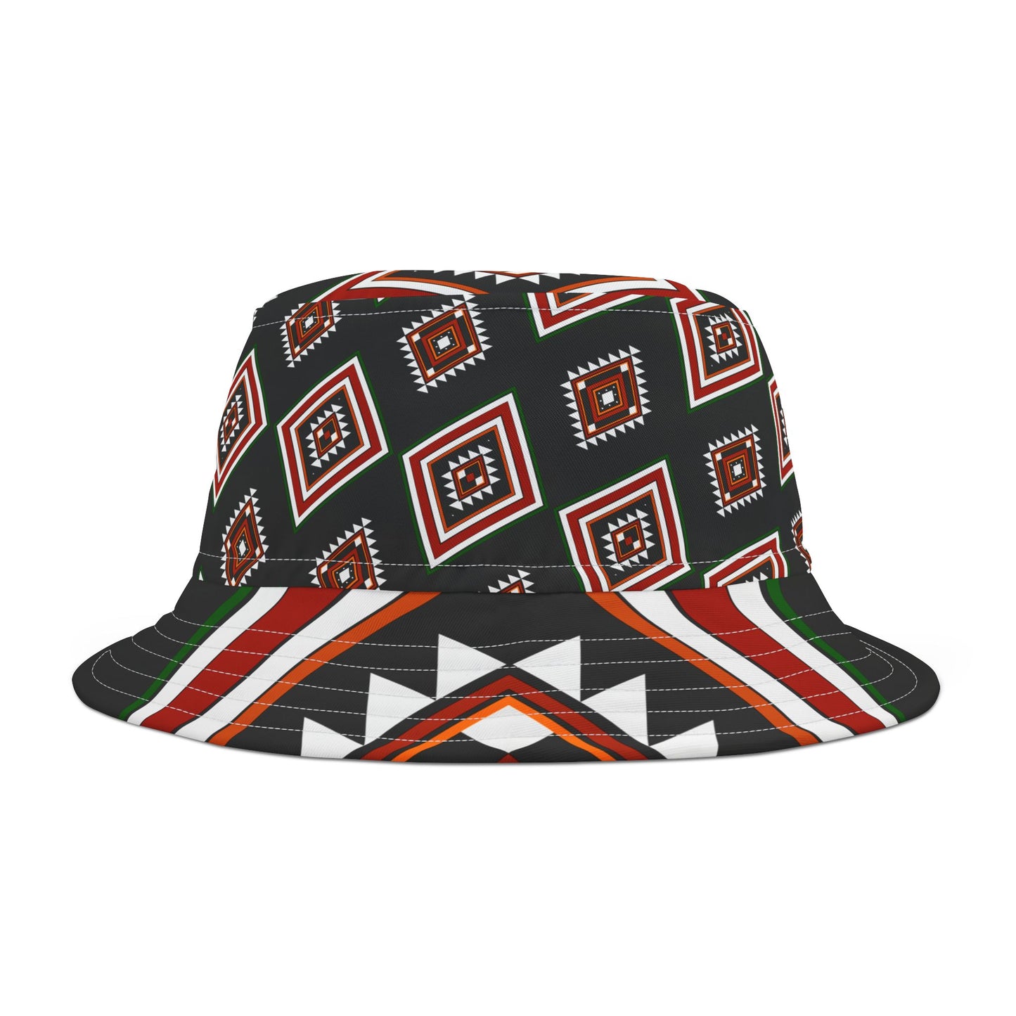 Aztec-Inspired Tribal Print Bucket Hat - Unique and Cultural