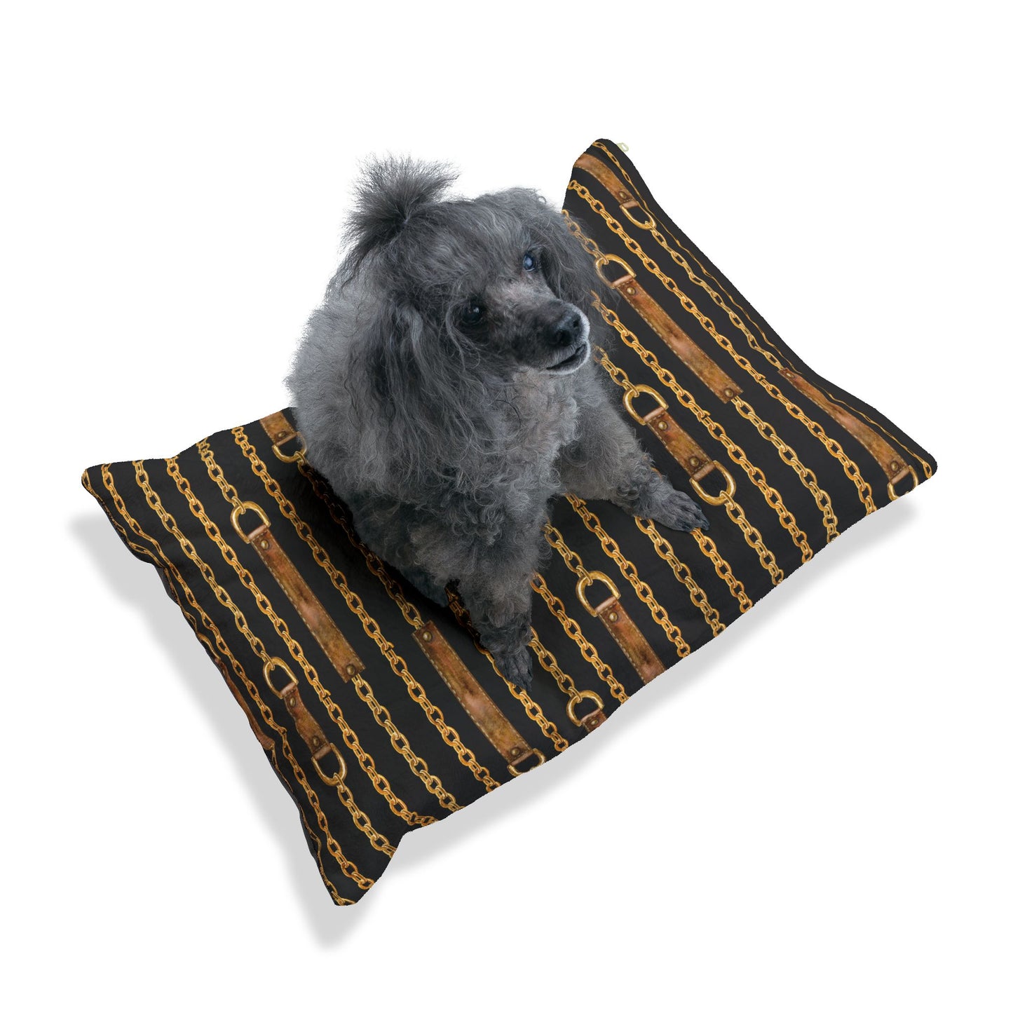 Pet Bed with Leather Straps Print – Stylish Comfort for Your Furry Friend