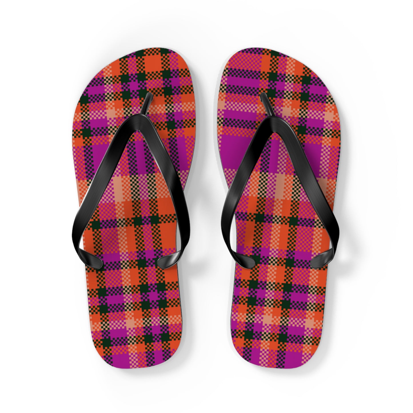 Vibrant Plaid Flip Flops - Perfect for Summer Fun and Casual Outings