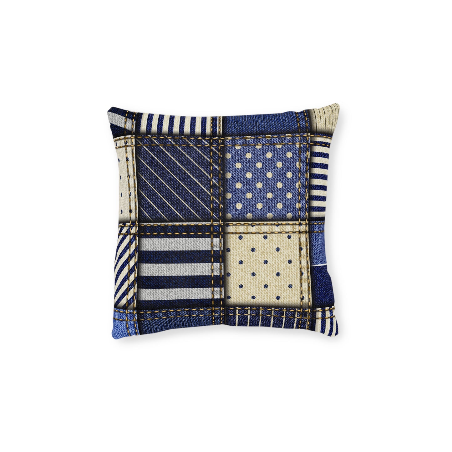 Square Pillow denim patches