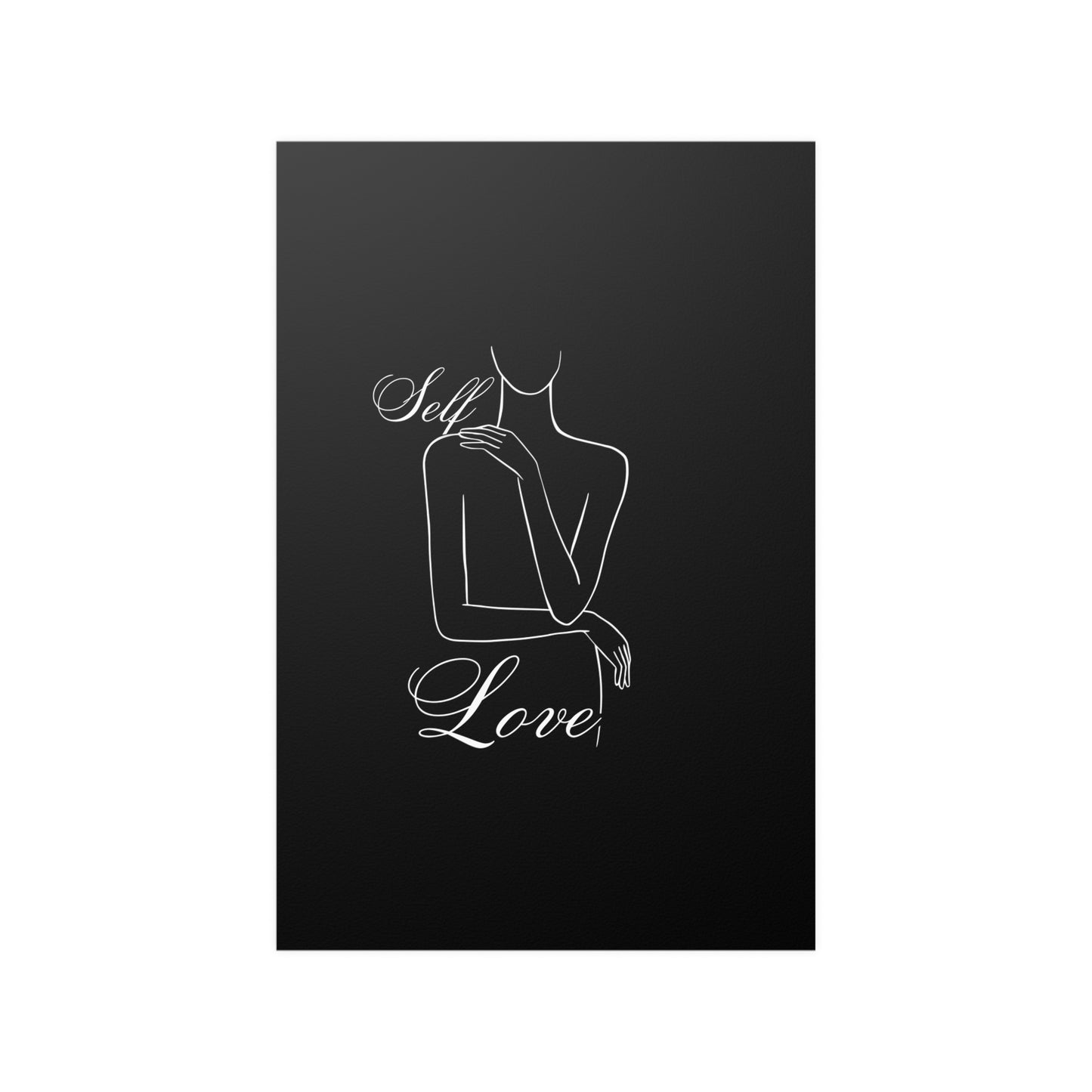 Wall Art Female Body Line Art Self Love Satin Posters (210gsm)