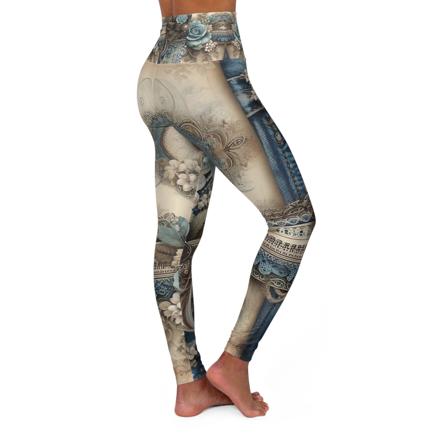 Bohemian High Waisted Yoga Leggings - Floral Design for Yoga & Fitness