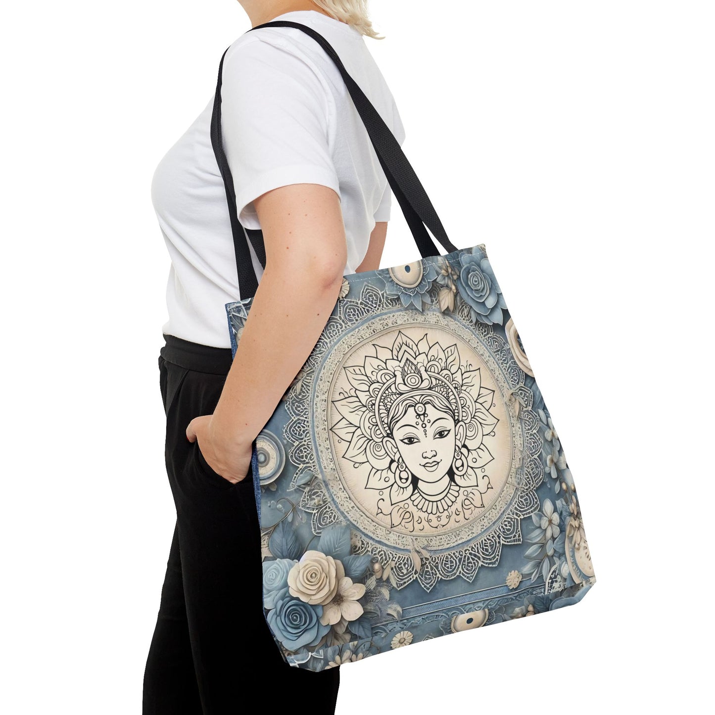 Mandala Goddess Tote Bag - Stylish Bohemian Eco-Friendly Shopping Bag