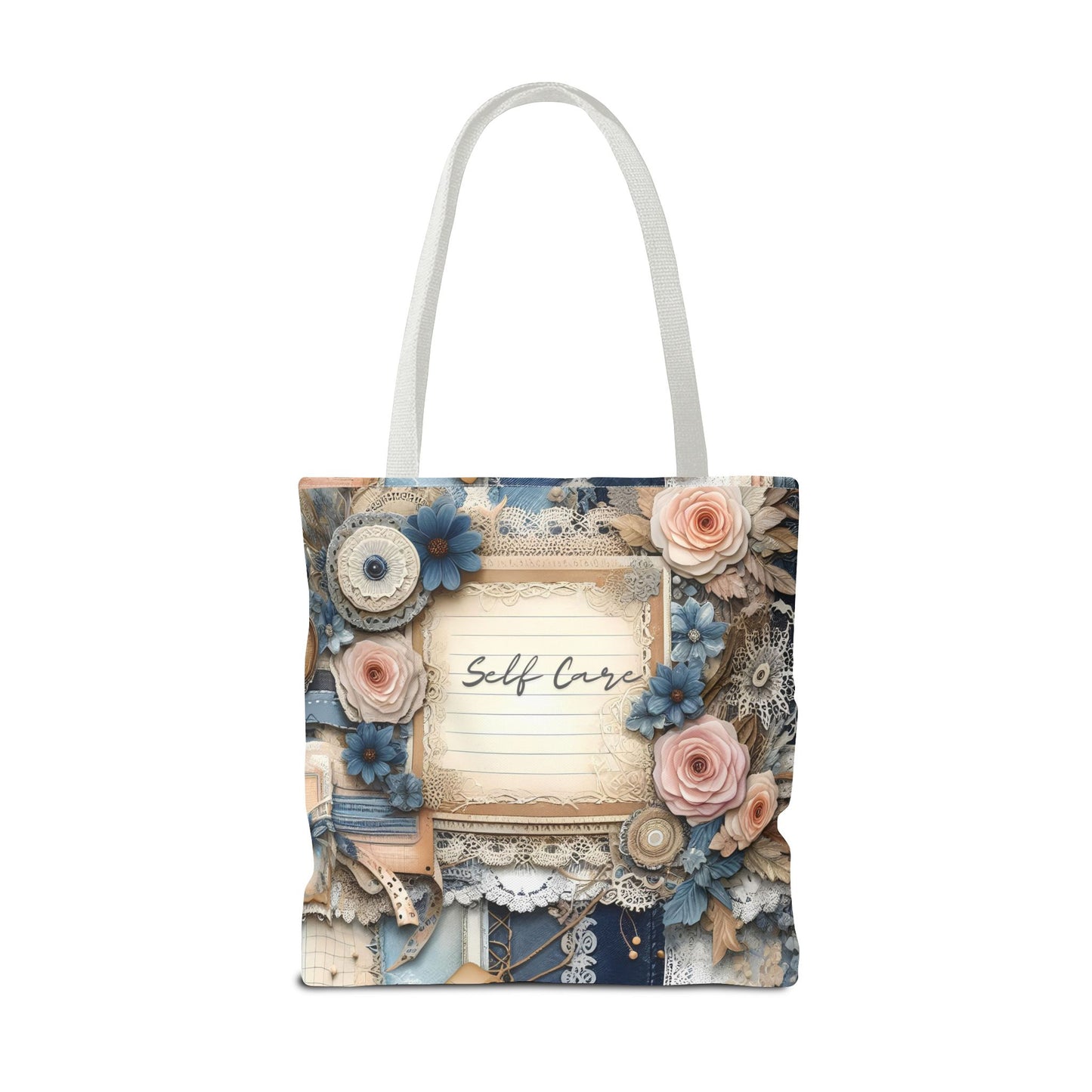 Self Love & Self Care Floral Tote Bag - Stylish & Inspirational Everyday Accessory