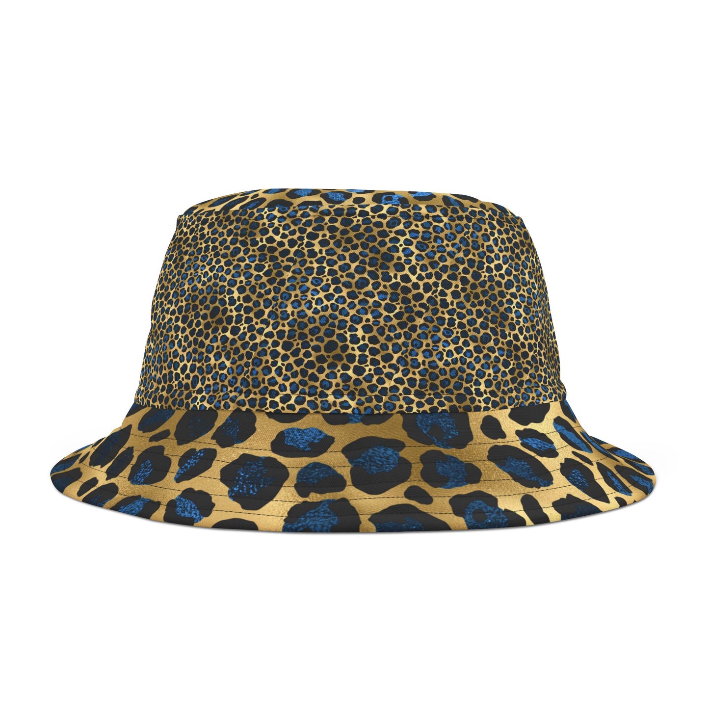 Blue and Gold Leopard Print Bucket Hat - Luxe and Bold