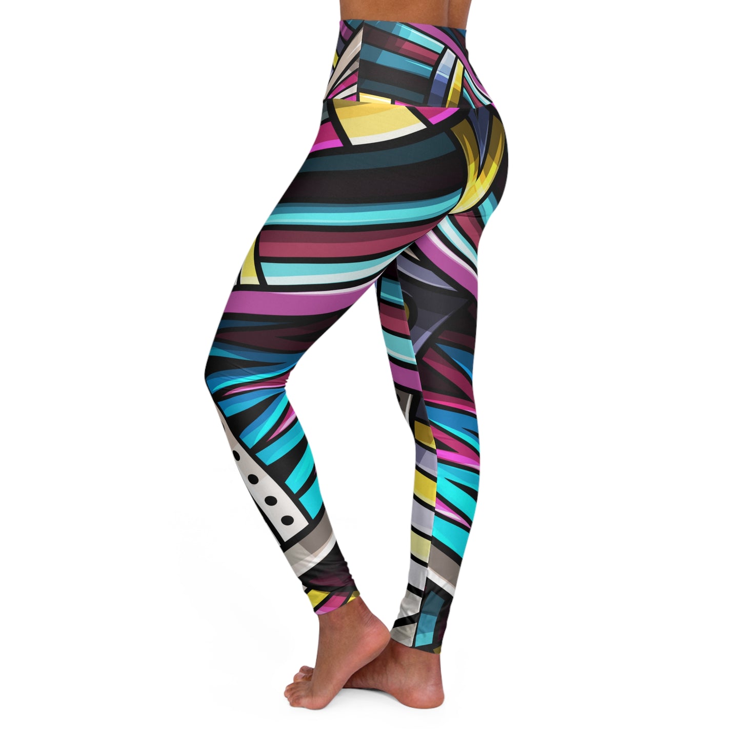 Vibrant High Waisted Yoga Leggings | Colorful Workout Pants for Fitness Enthusiasts