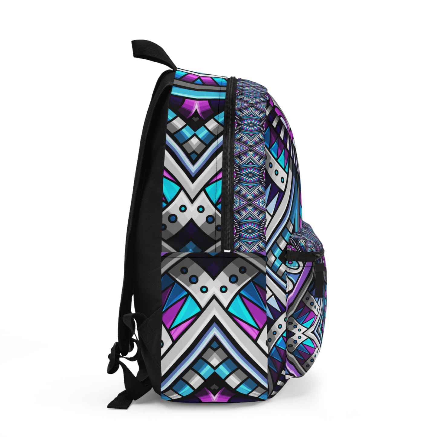 Vibrant Geometric Pattern Backpack - Stylish & Functional for School and Travel