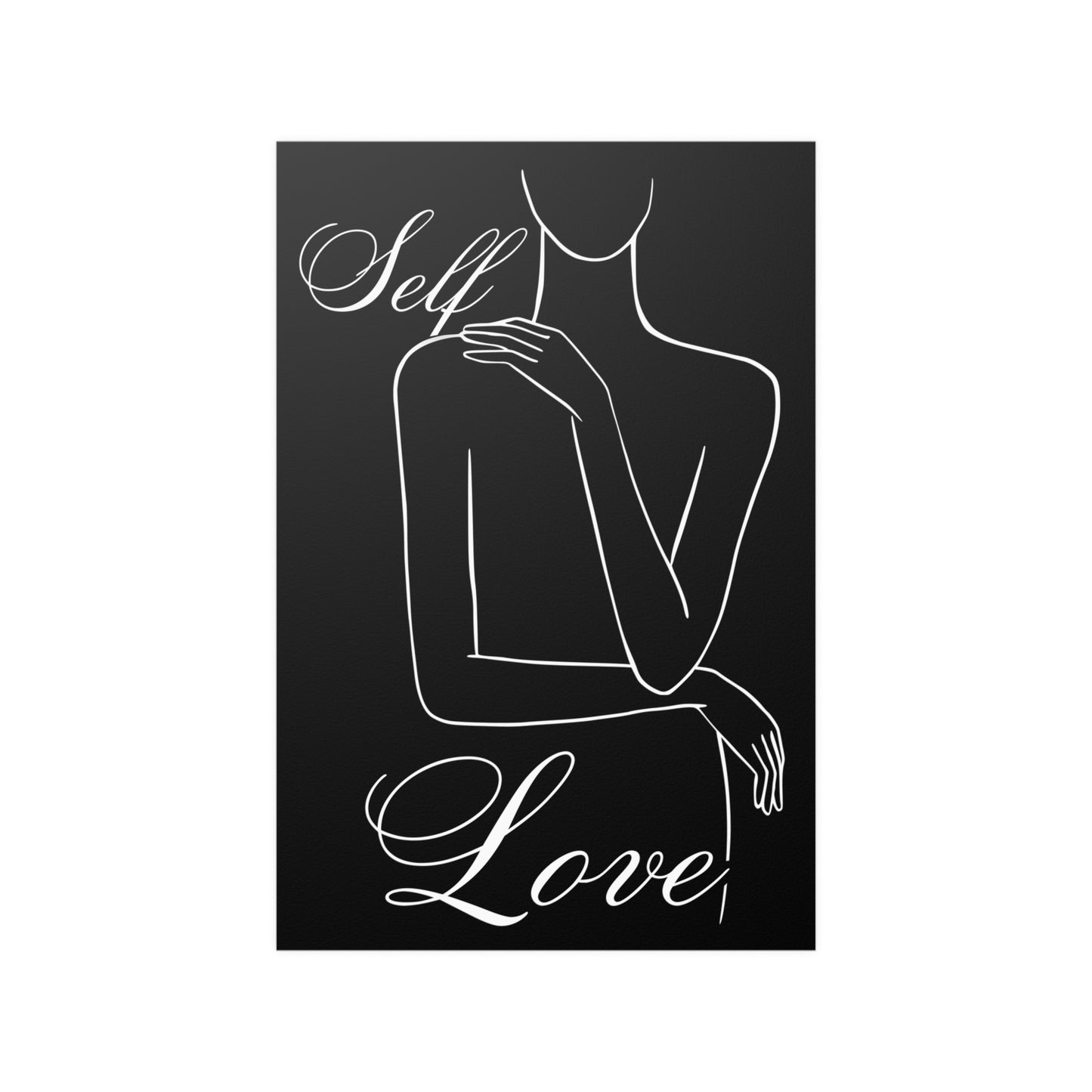 Wall Art Female Body Line Art Self Love Satin Posters (210gsm)