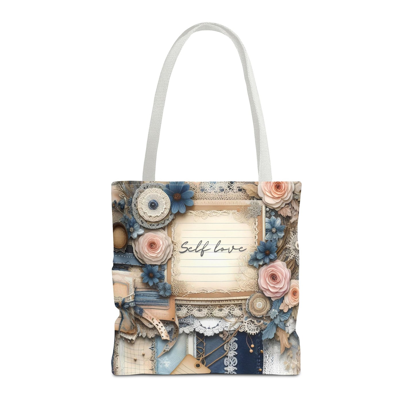 Self Love & Self Care Floral Tote Bag - Stylish & Inspirational Everyday Accessory