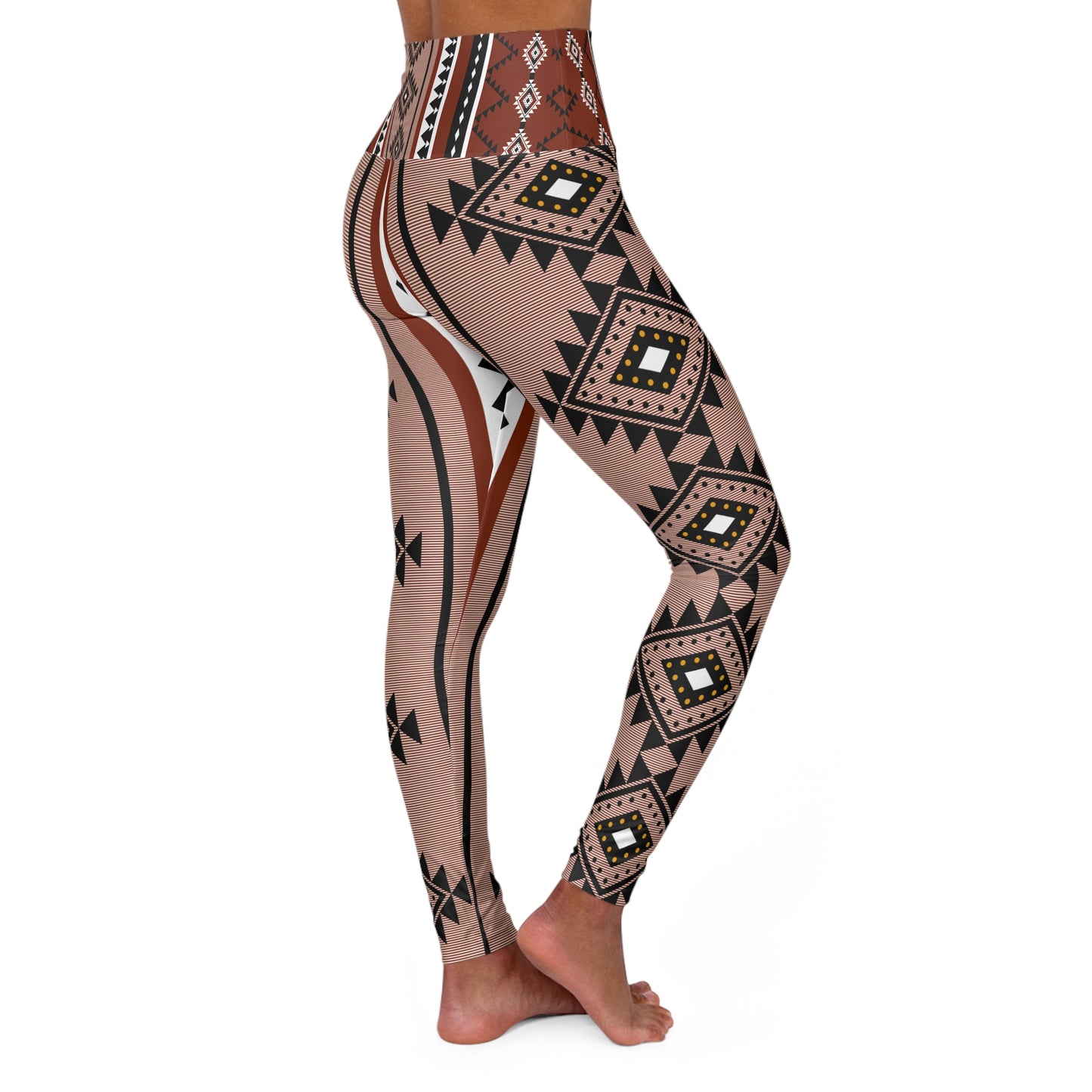 Tribal Print High Waisted Yoga Leggings - Stylish & Comfortable Activewear