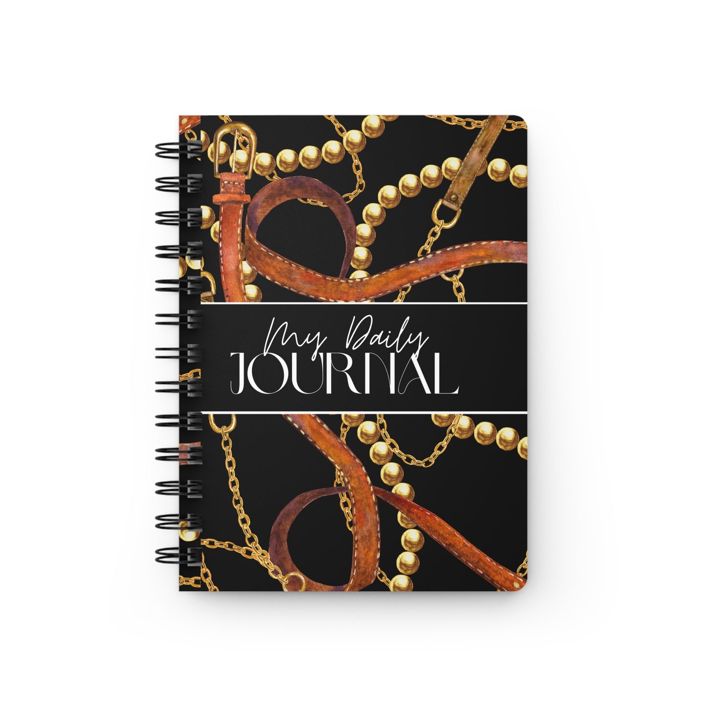 Chic Spiral Bound Journal - My Daily Journal with Elegant Chain Design