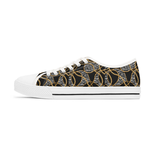 Trendy Women's Low Top Sneakers with Bold Zebra Design