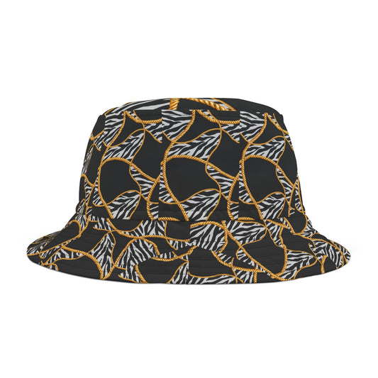 Zebra and Chain Bucket Hat - Luxe Jungle Vibes