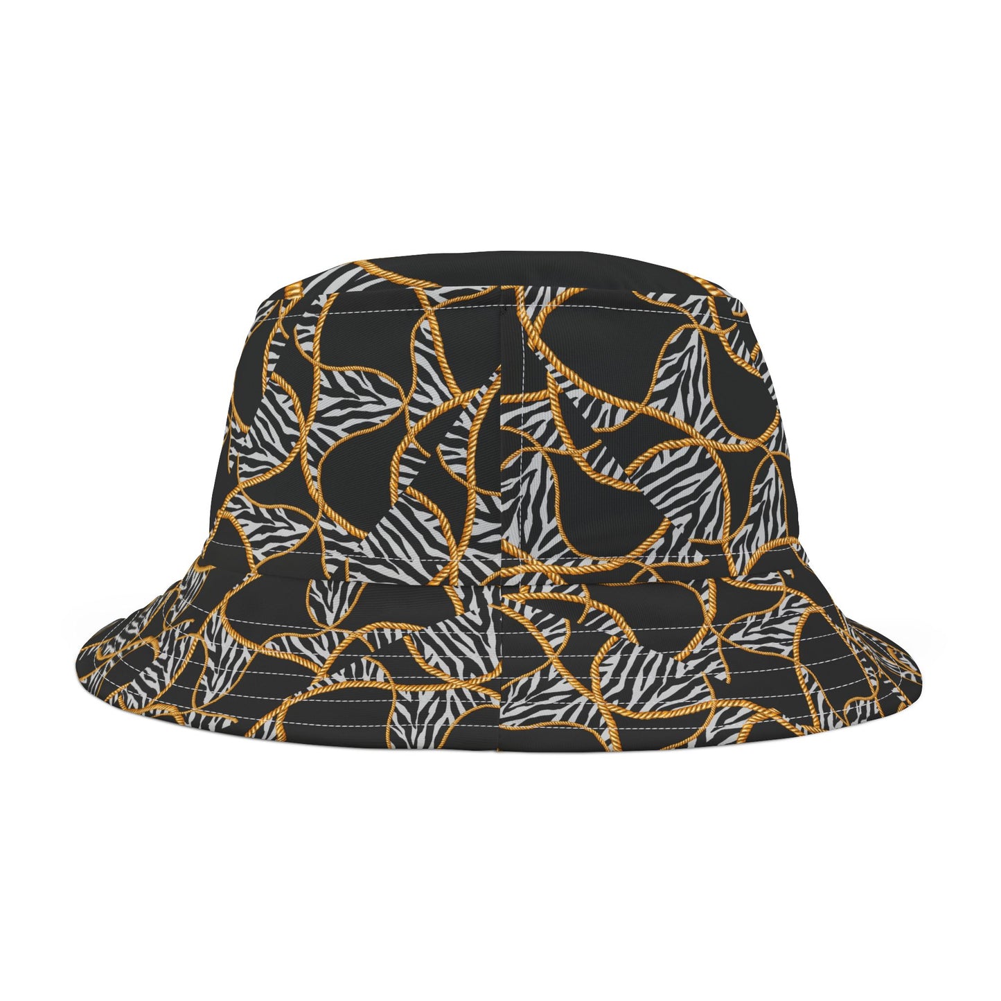 Zebra and Chain Bucket Hat - Luxe Jungle Vibes