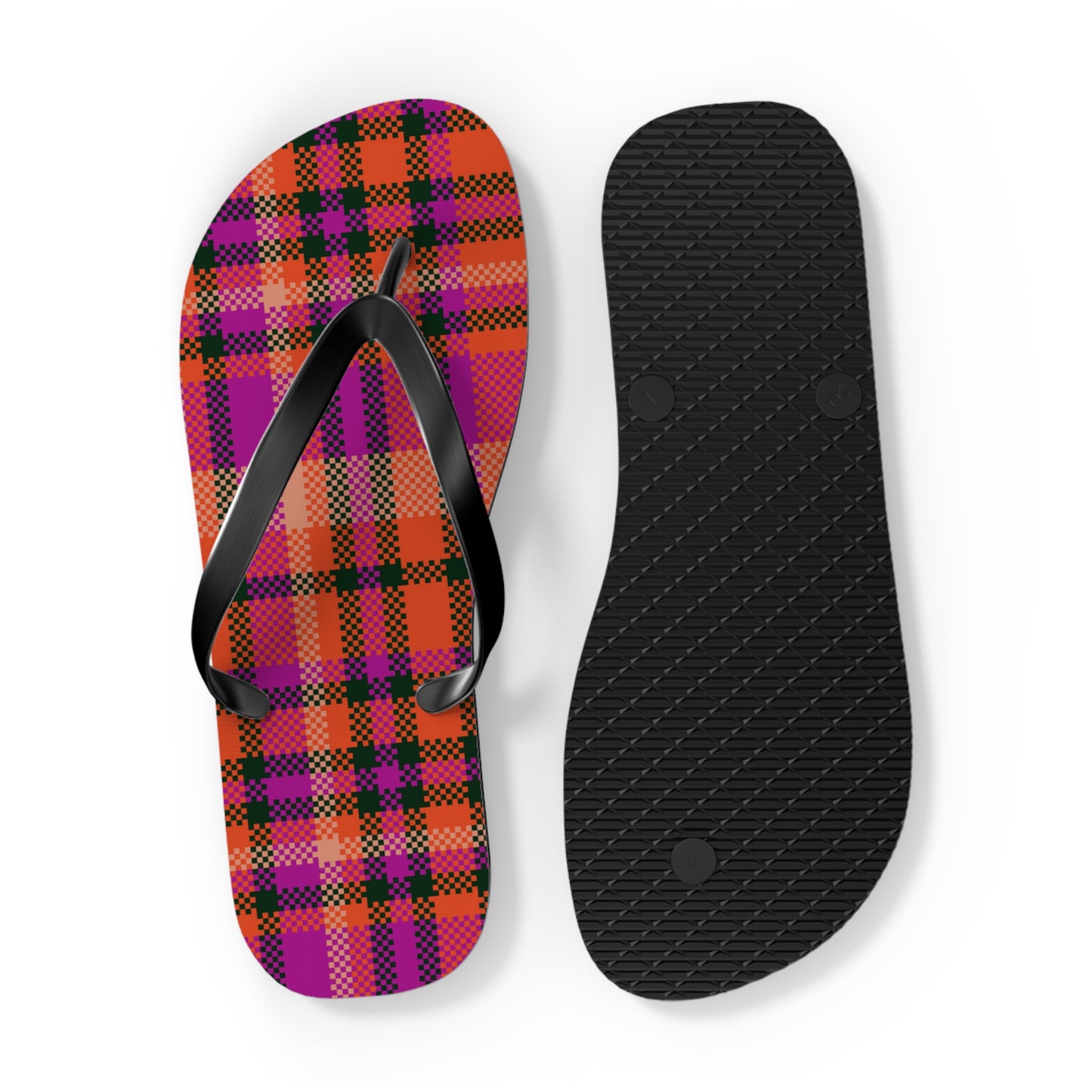 Vibrant Plaid Flip Flops - Perfect for Summer Fun and Casual Outings