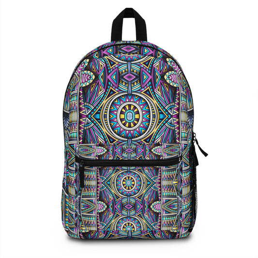 Colorful Geometric Backpack - Trendy Travel Bag for Students & Adventurers