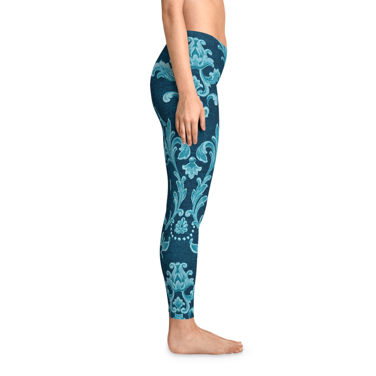 Elegant Floral Stretchy Leggings for Comfort & Style