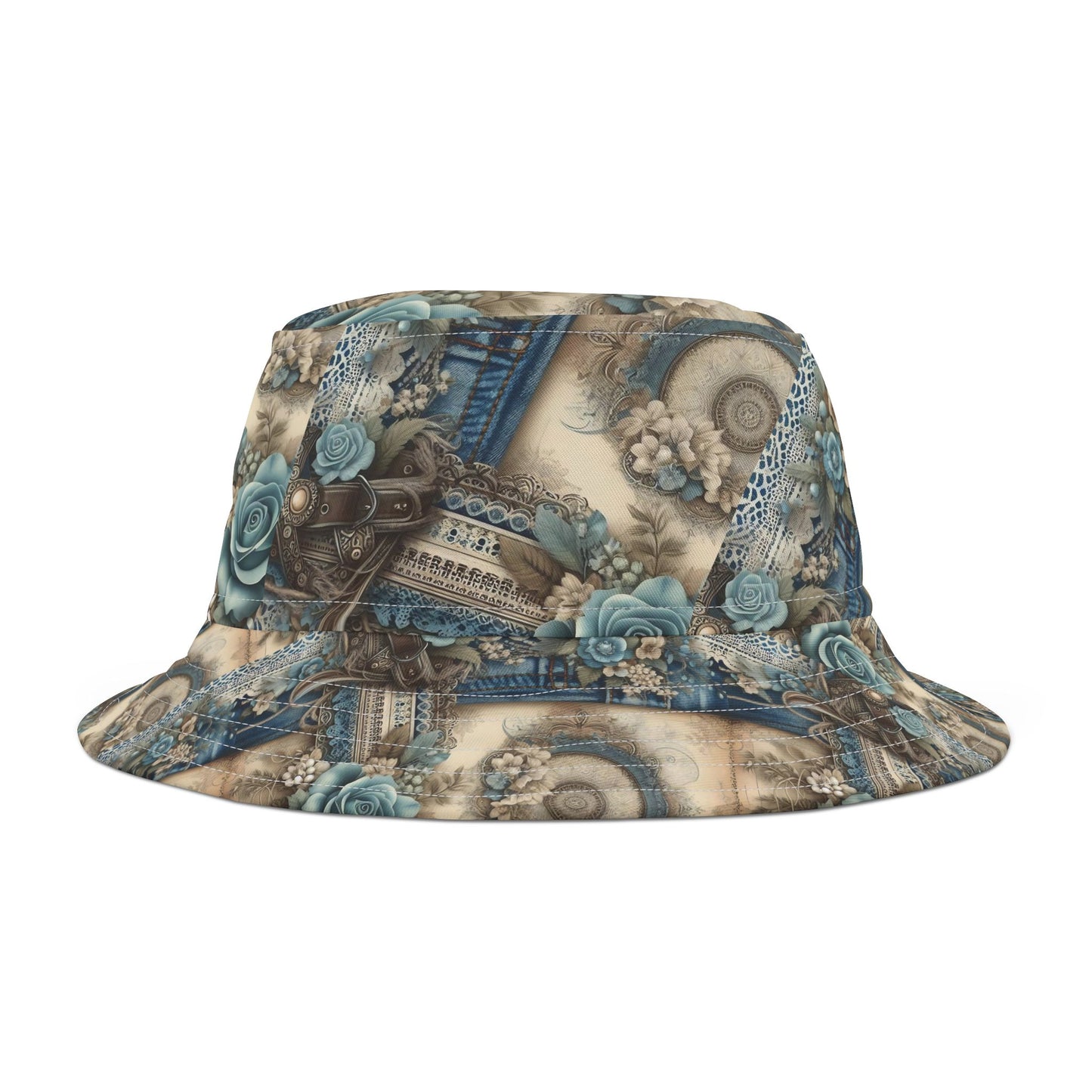 Vintage Floral Bucket Hat - Boho Chic, Ideal for Summer Outings & Festivals