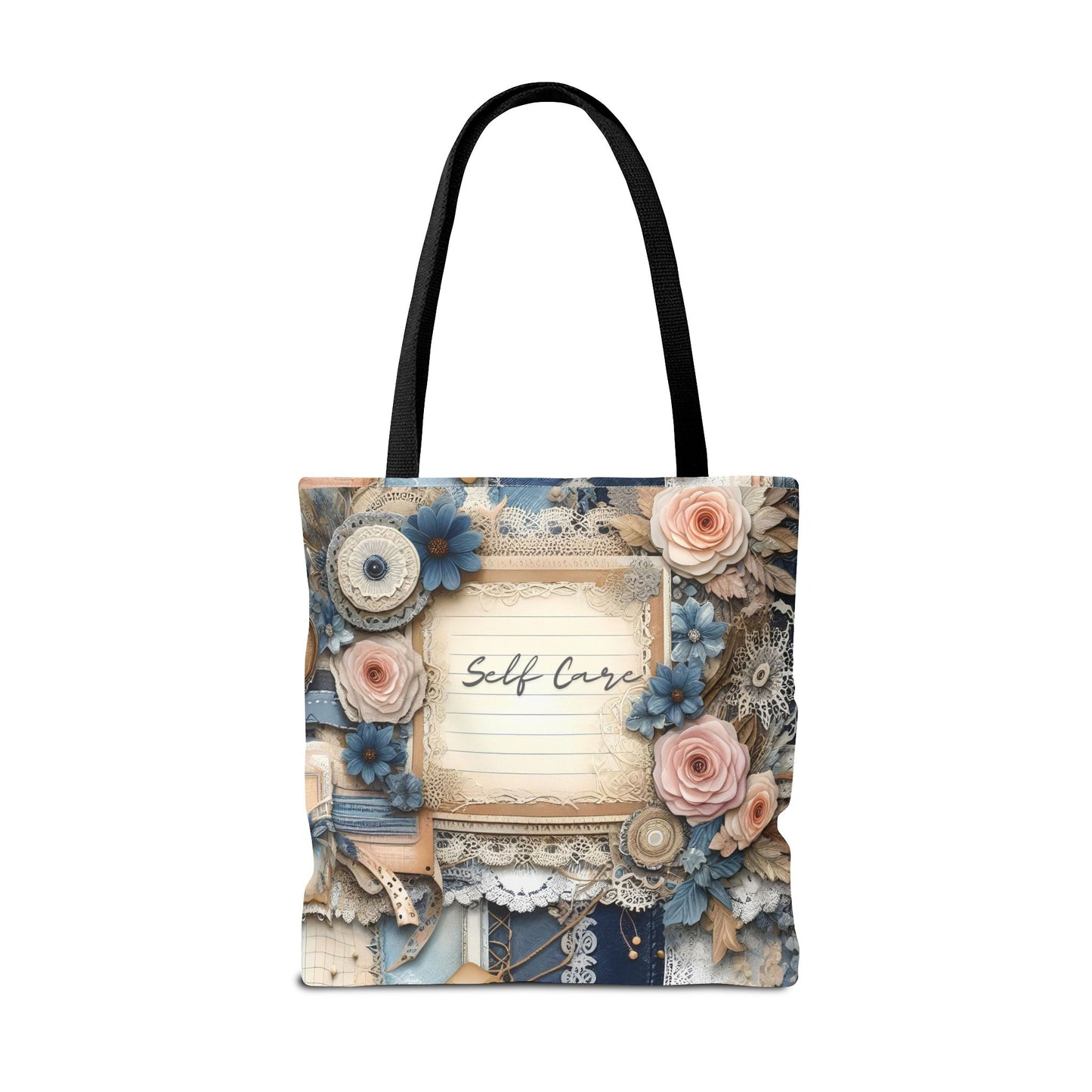 Self Love & Self Care Floral Tote Bag - Stylish & Inspirational Everyday Accessory