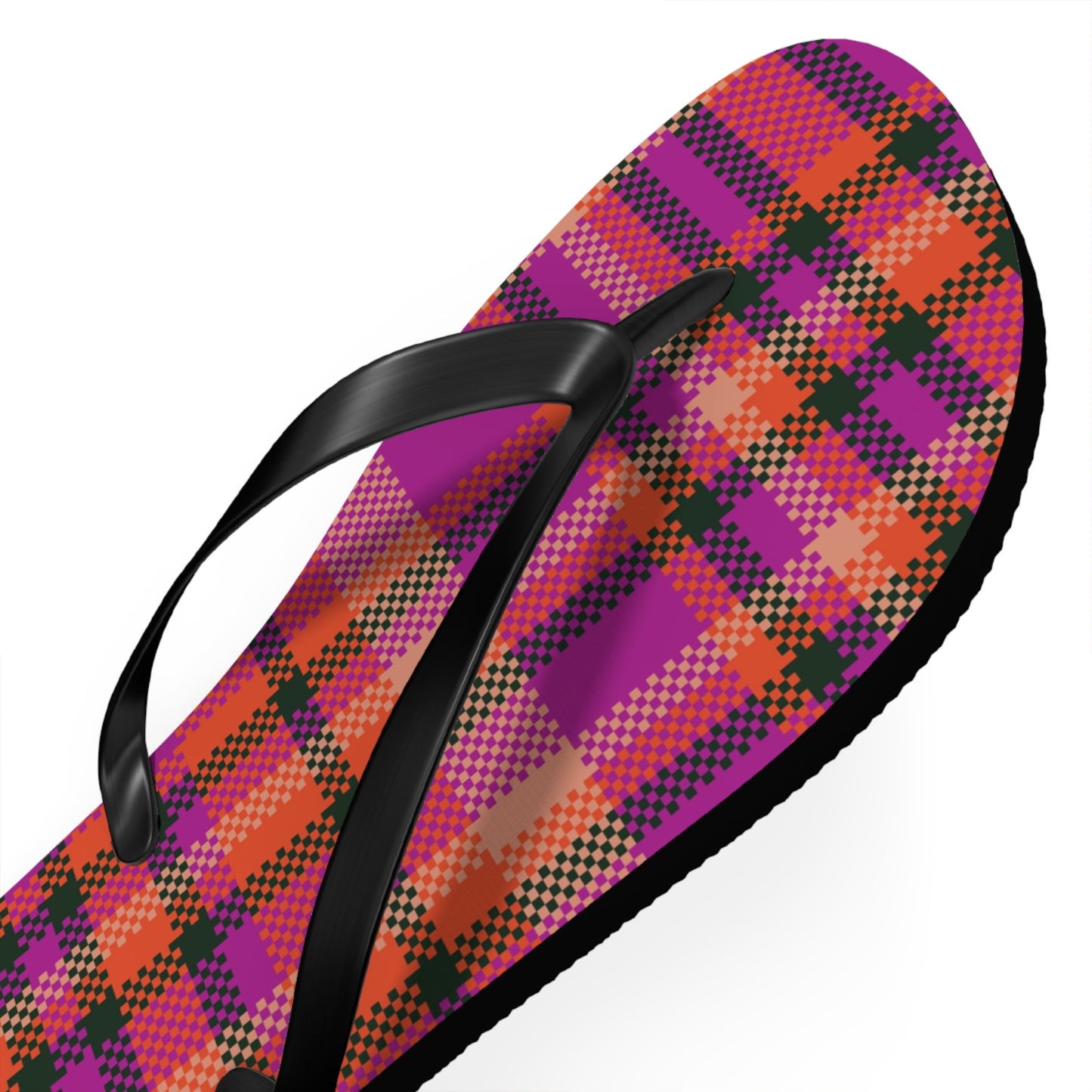 Vibrant Plaid Flip Flops - Perfect for Summer Fun and Casual Outings