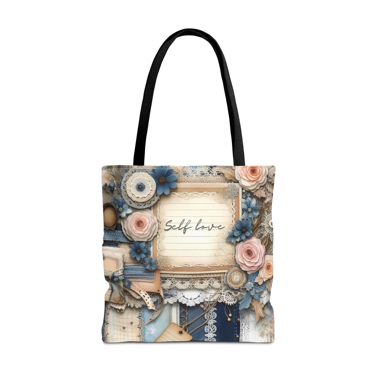 Self Love & Self Care Floral Tote Bag - Stylish & Inspirational Everyday Accessory