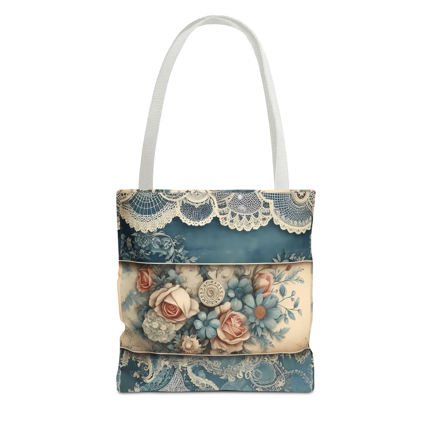 Elegant Floral Lace Tote Bag - Vintage Style for Everyday Use