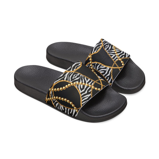 Stylish Women’s Removable-Strap Sandals with Chic Zebra Print