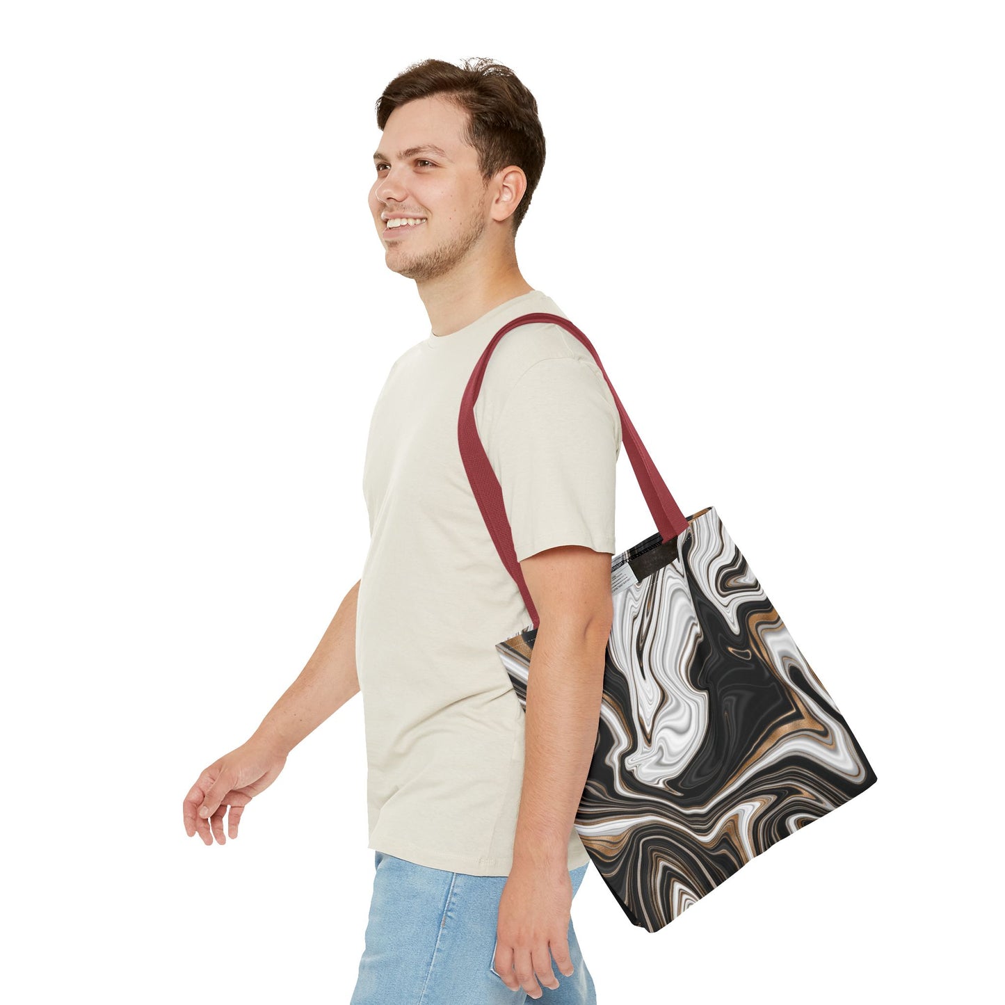 Chic Marble Print Tote Bag - Stylish Eco-Friendly Carryall for Everyday Use