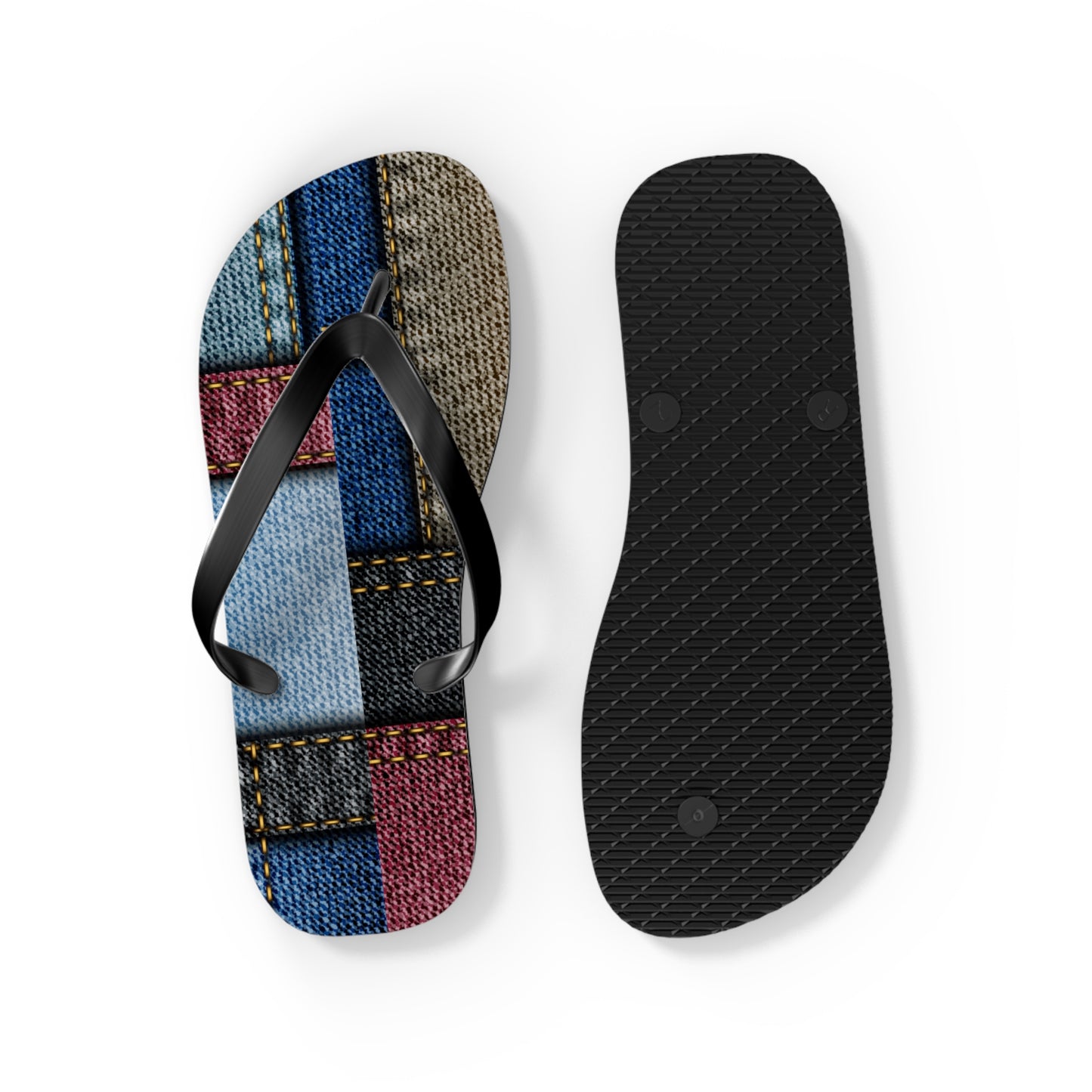 Stylish Denim Patch Flip Flops for Summer Adventures