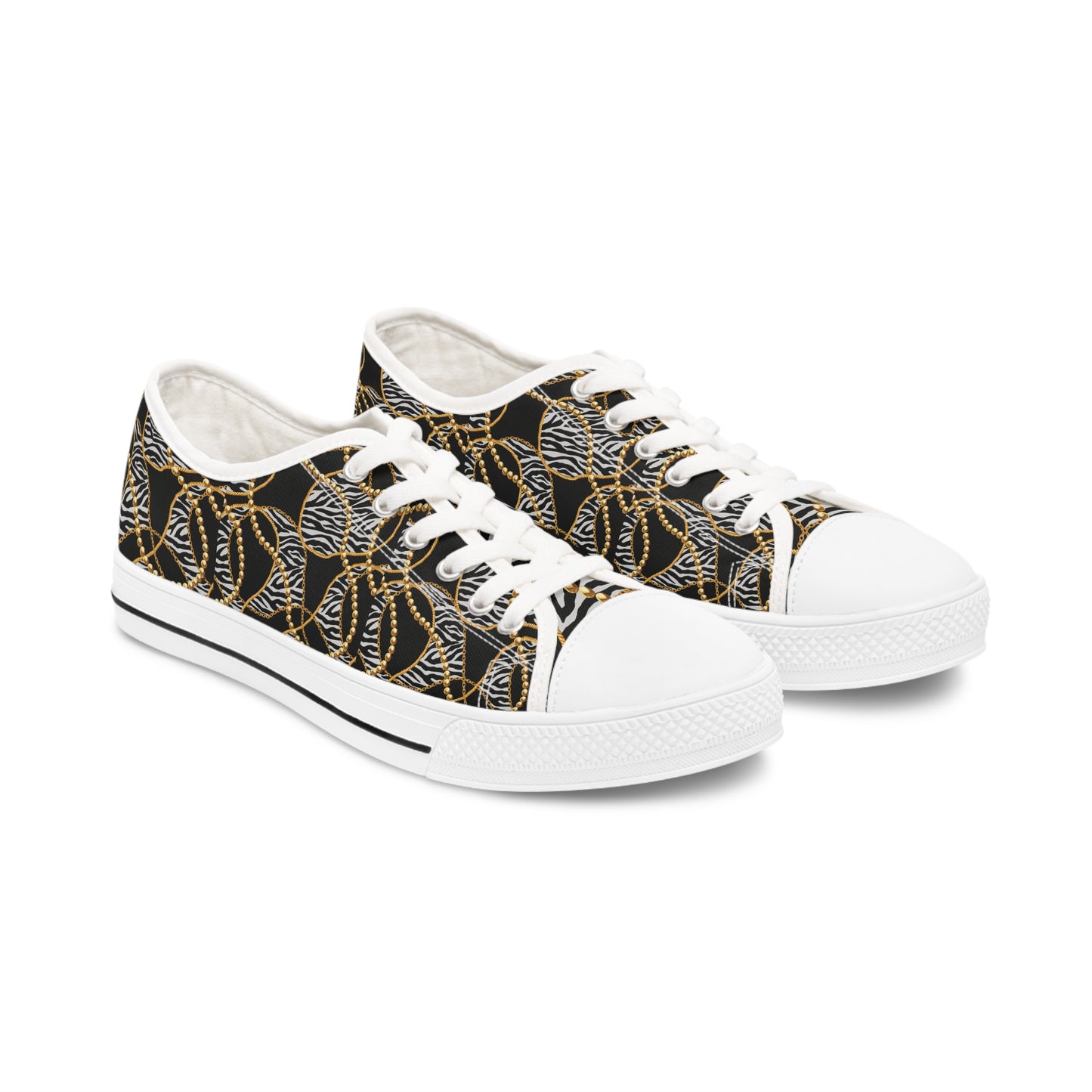 Trendy Women's Low Top Sneakers with Bold Zebra Design