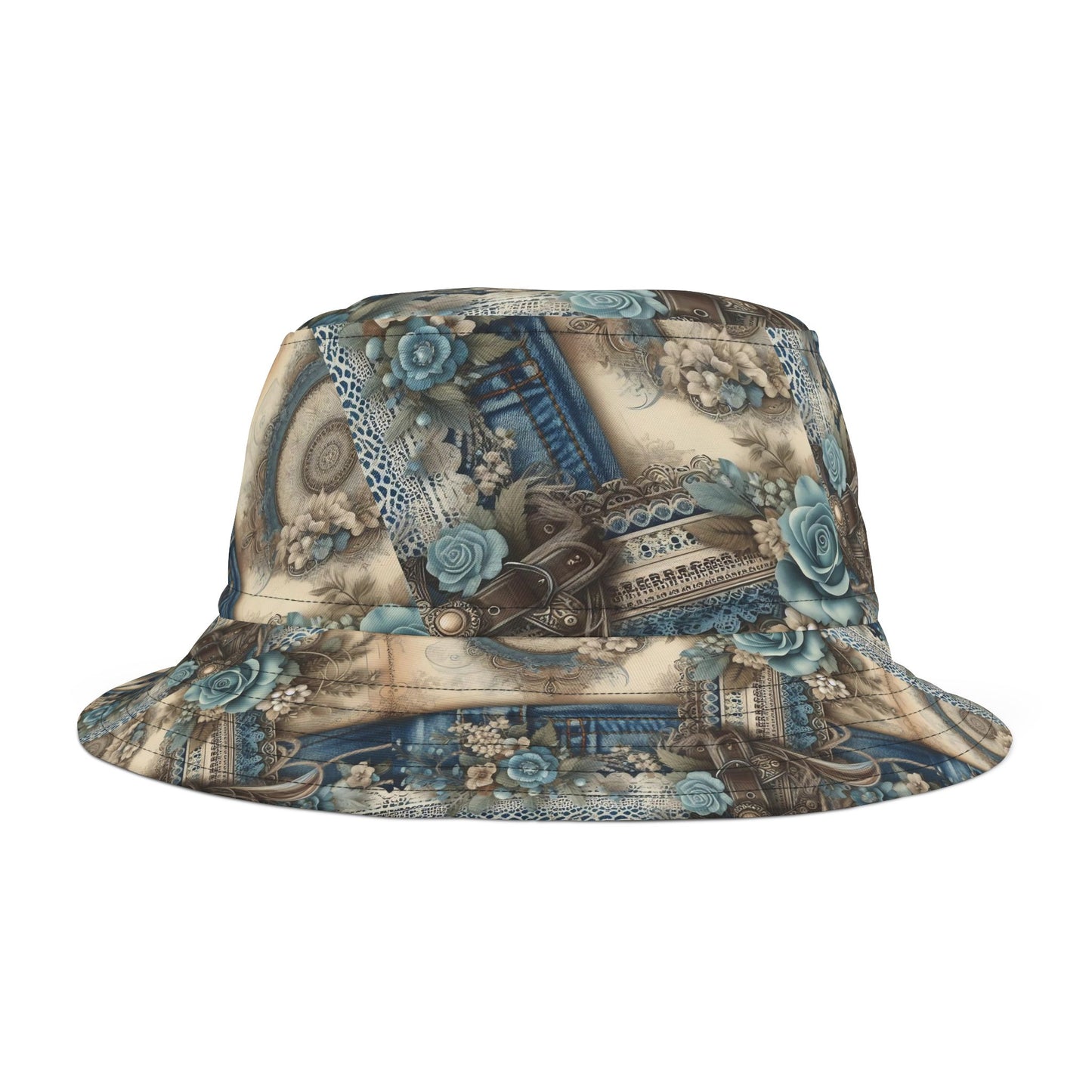 Vintage Floral Bucket Hat - Boho Chic, Ideal for Summer Outings & Festivals