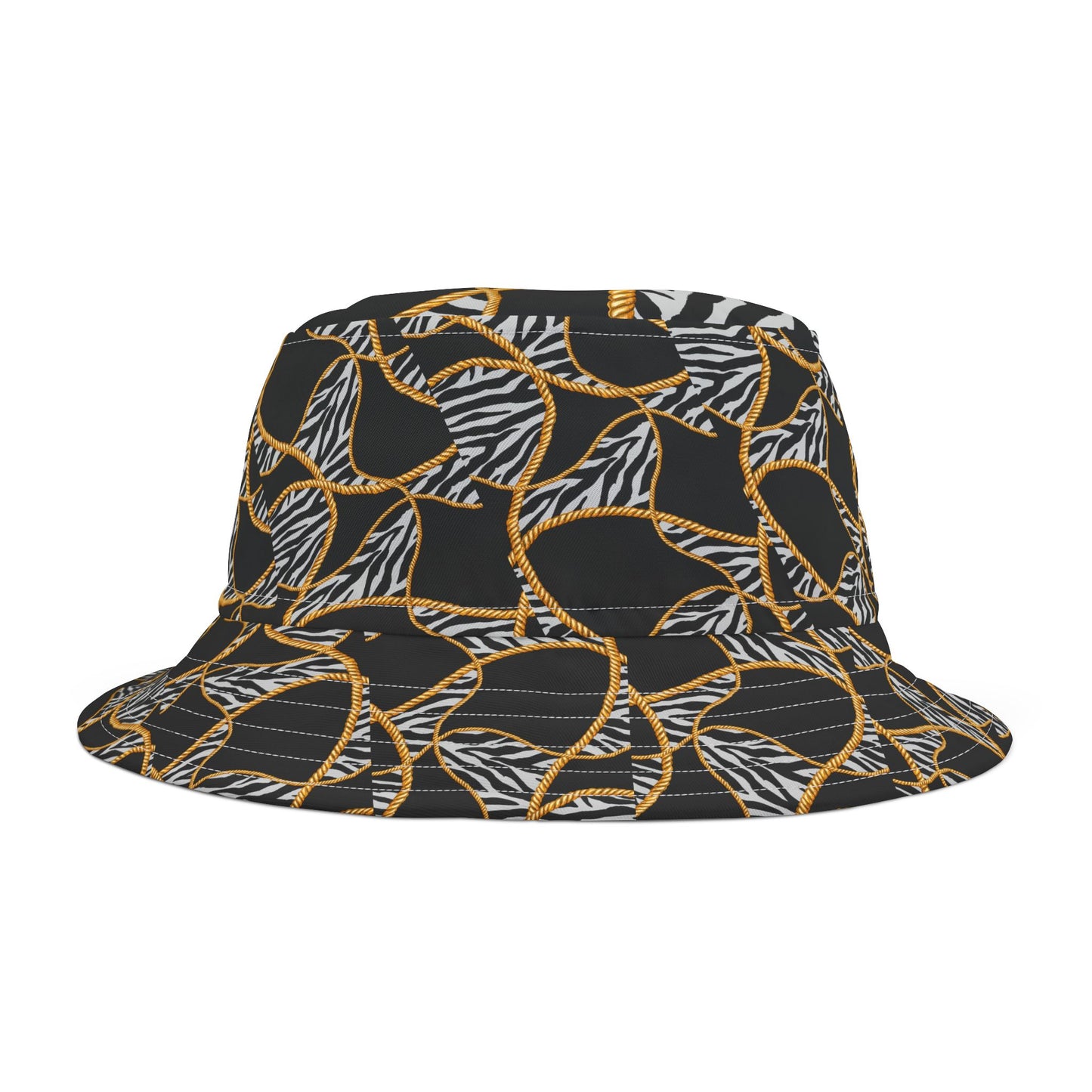 Zebra and Chain Bucket Hat - Luxe Jungle Vibes