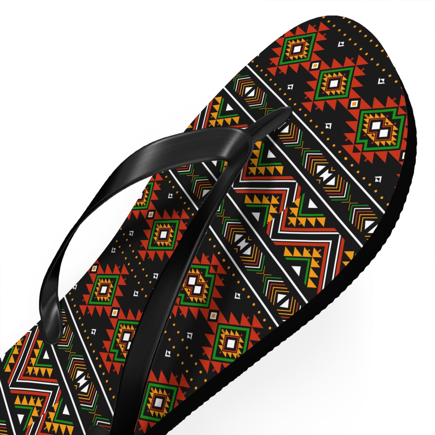 Vibrant Tribal Pattern Flip Flops - Stylish Summer Sandals for Beach Days