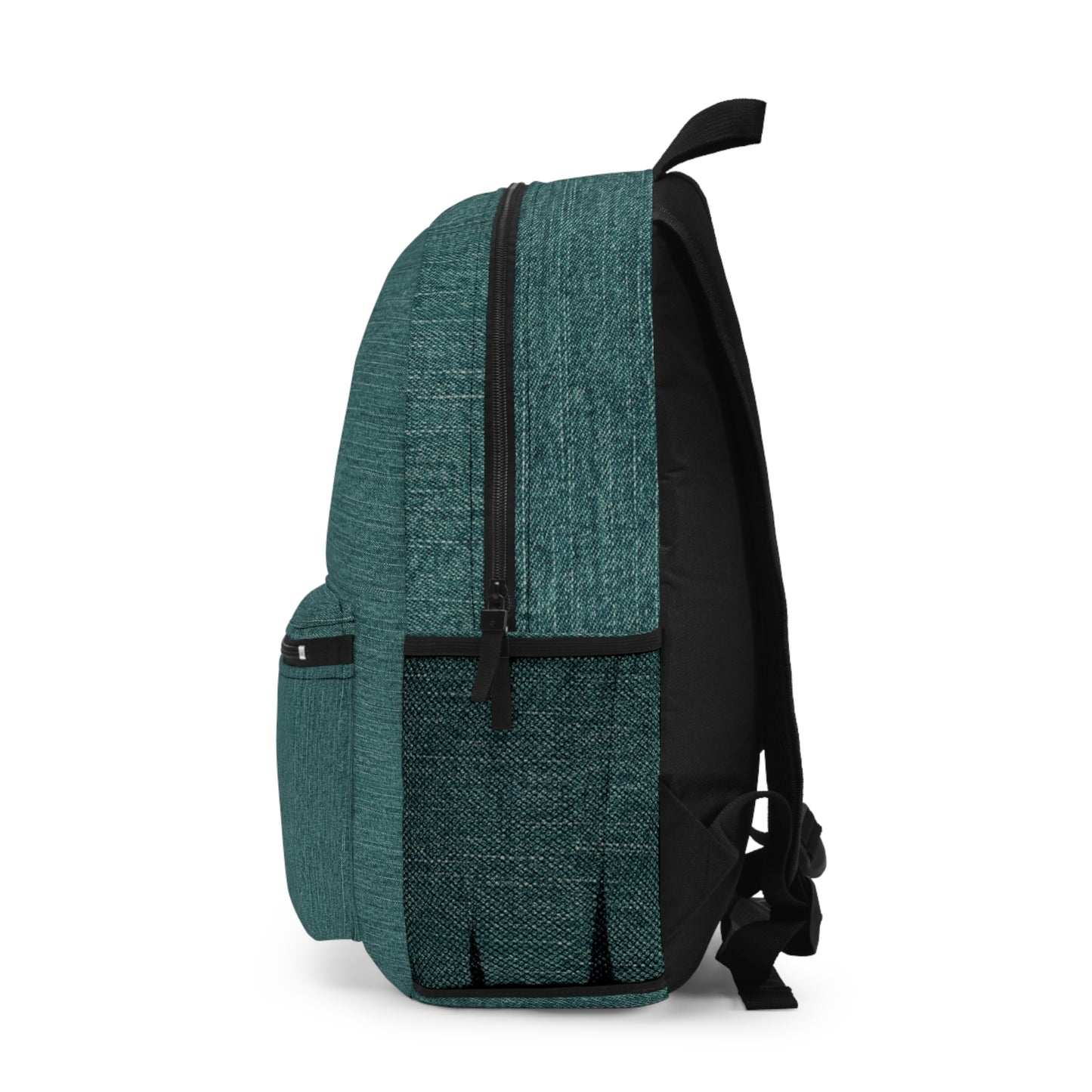 Stylish Everyday Backpack - Versatile Green Denim Printed Canvas Bag for School, Travel & Outdoor Adventures