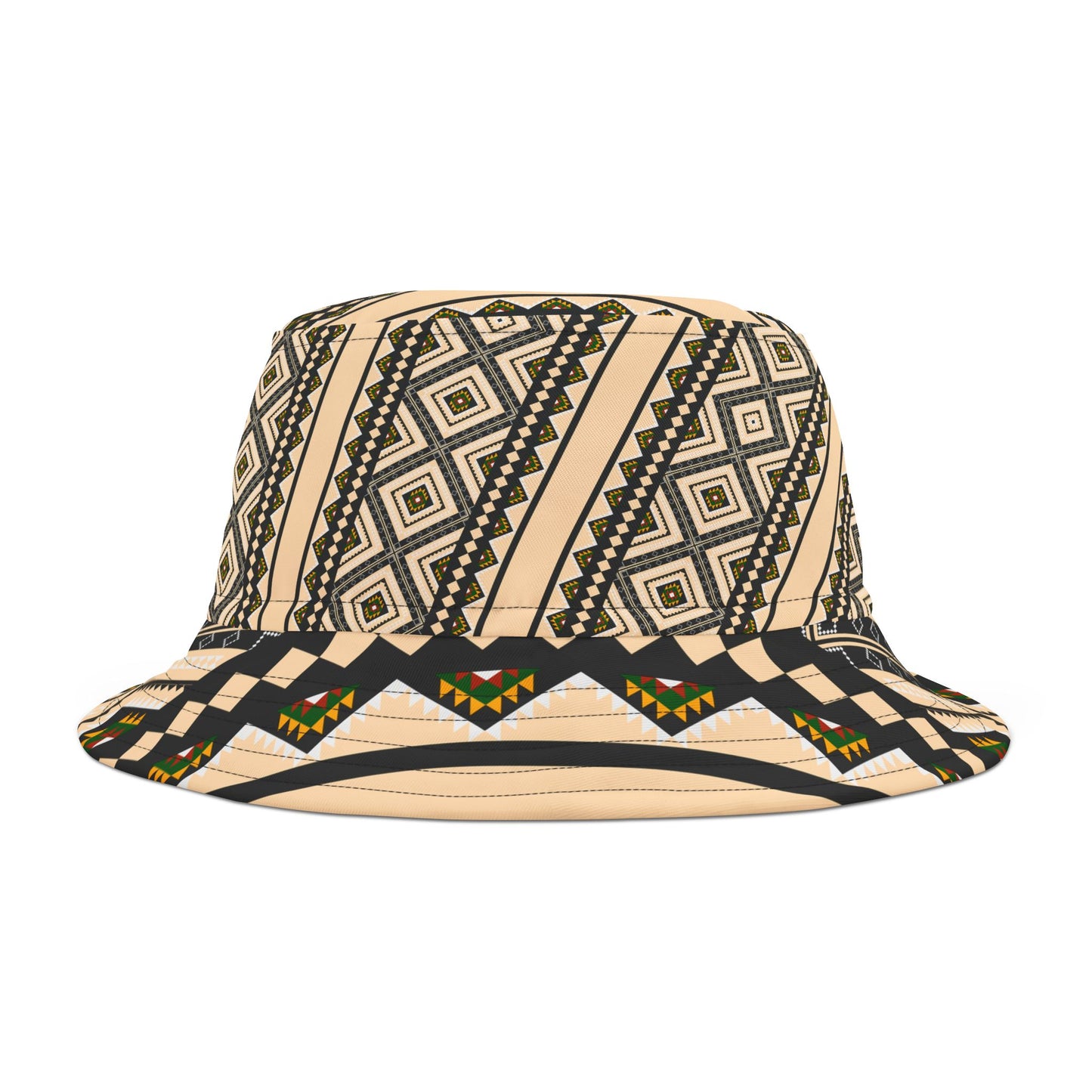 Geometric Pattern Bucket Hat - Retro Meets Modern