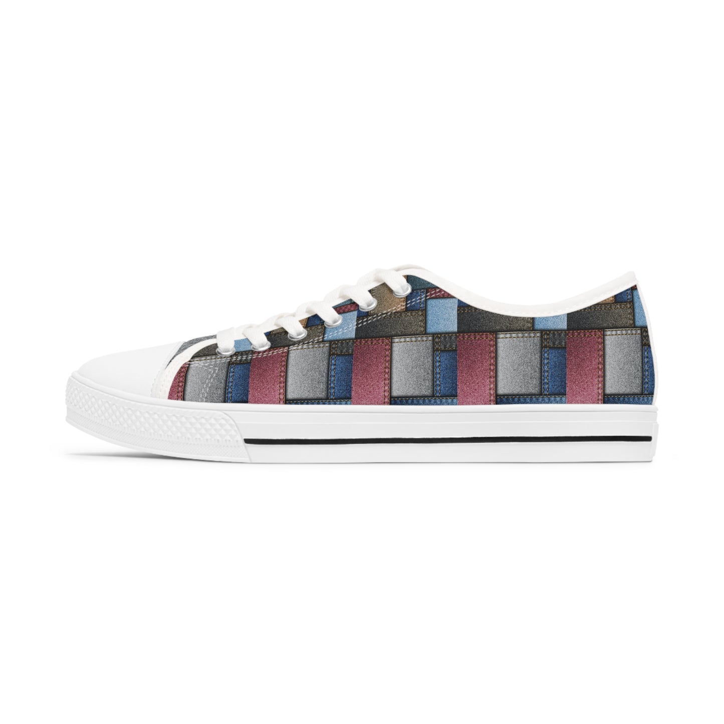 Stylish Women's Low Top Sneakers - Colorful Geometric Design for Casual Comfort