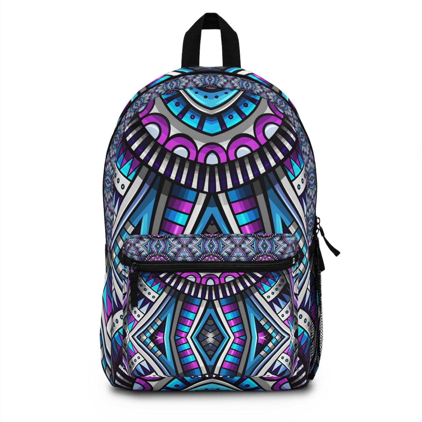 Vibrant Geometric Pattern Backpack - Stylish & Functional for School and Travel