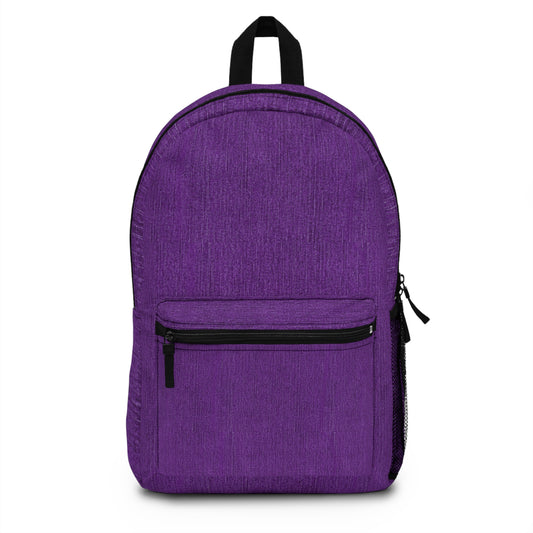 Stylish Purple Denim Print Backpack – Perfect for School or Travel