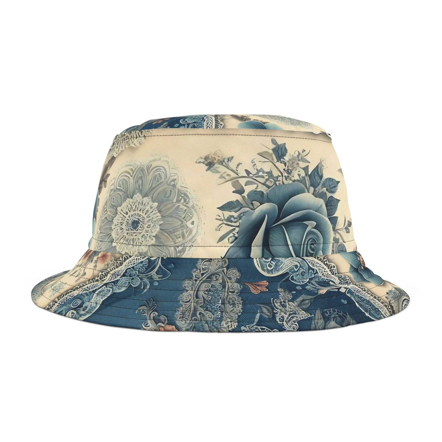 Antique Floral Vintage Journal Page Bucket Hat