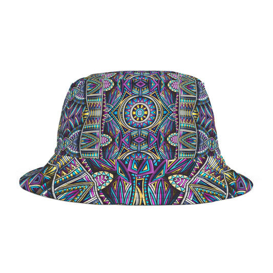 Vibrant Geometric Pattern Bucket Hat - Stylish Sun Protection