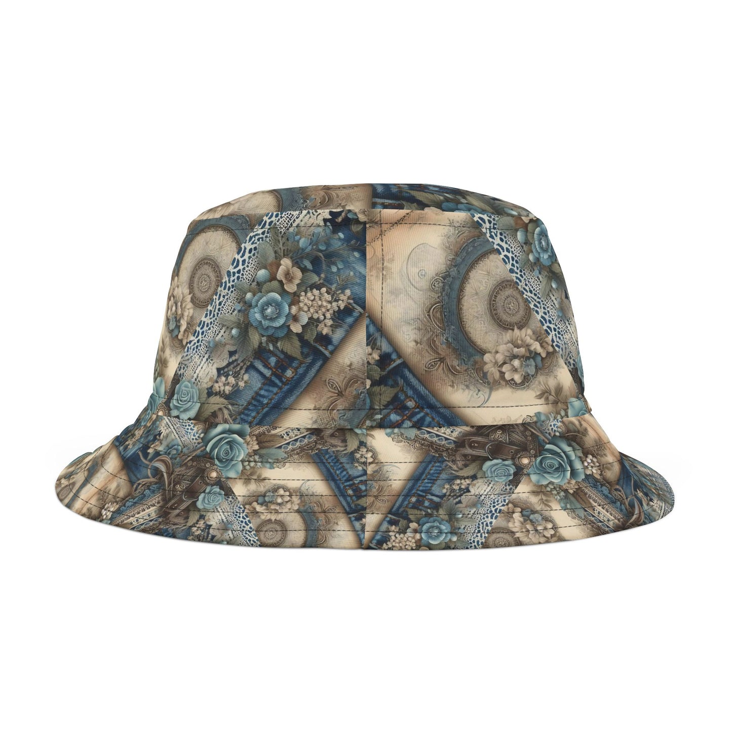 Vintage Floral Bucket Hat - Boho Chic, Ideal for Summer Outings & Festivals