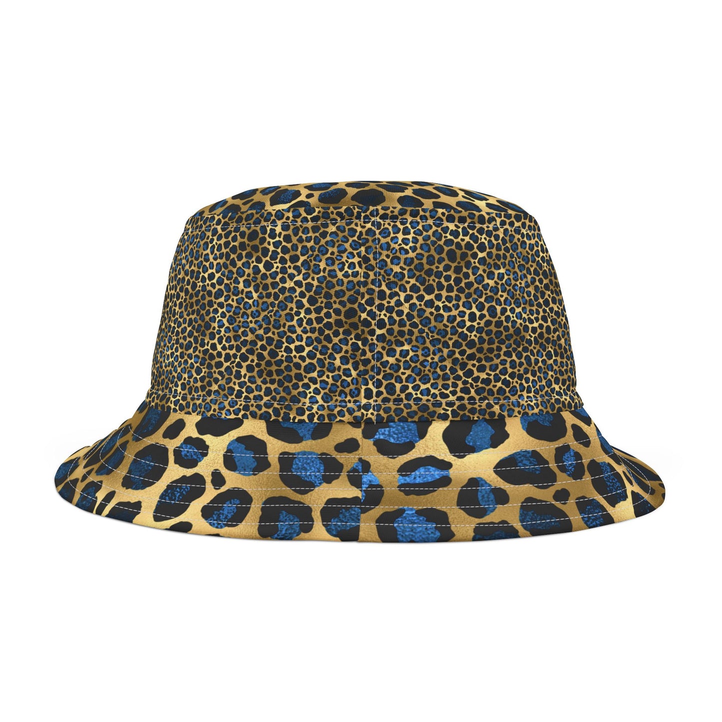 Blue and Gold Leopard Print Bucket Hat - Luxe and Bold