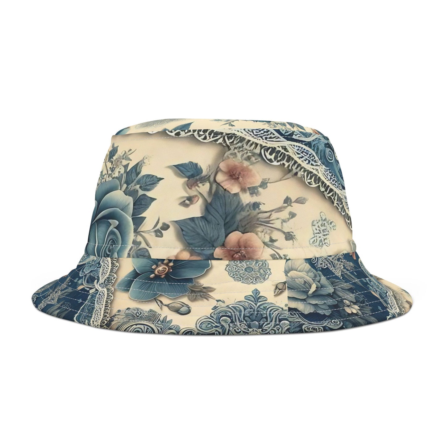 Antique Floral Vintage Journal Page Bucket Hat