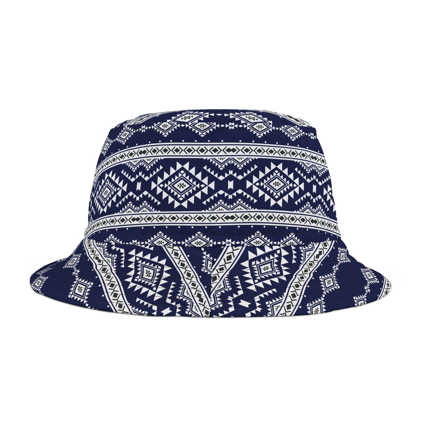 Bold Geometric and Tribal Print Bucket Hat - Artistic Fusion