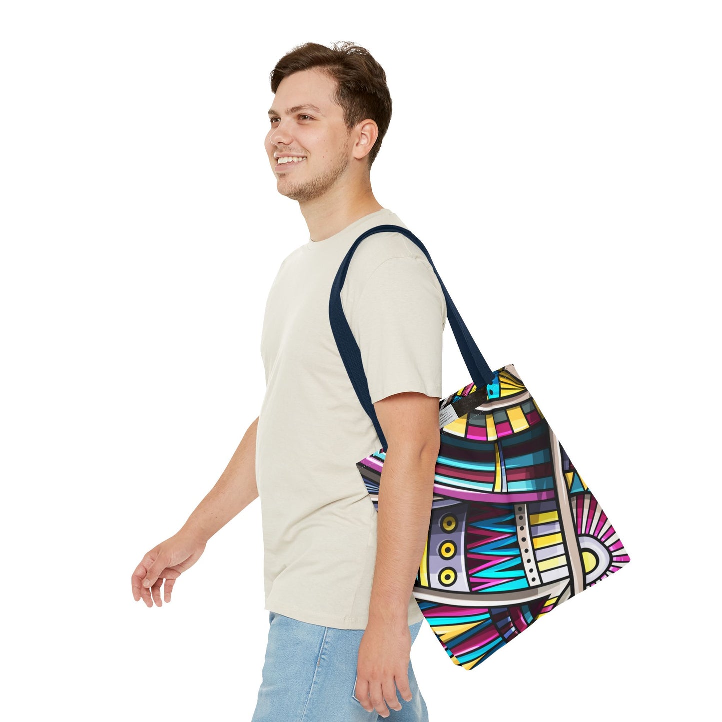 Colorful Graphic Tote Bag - Stylish & Versatile for Everyday Use