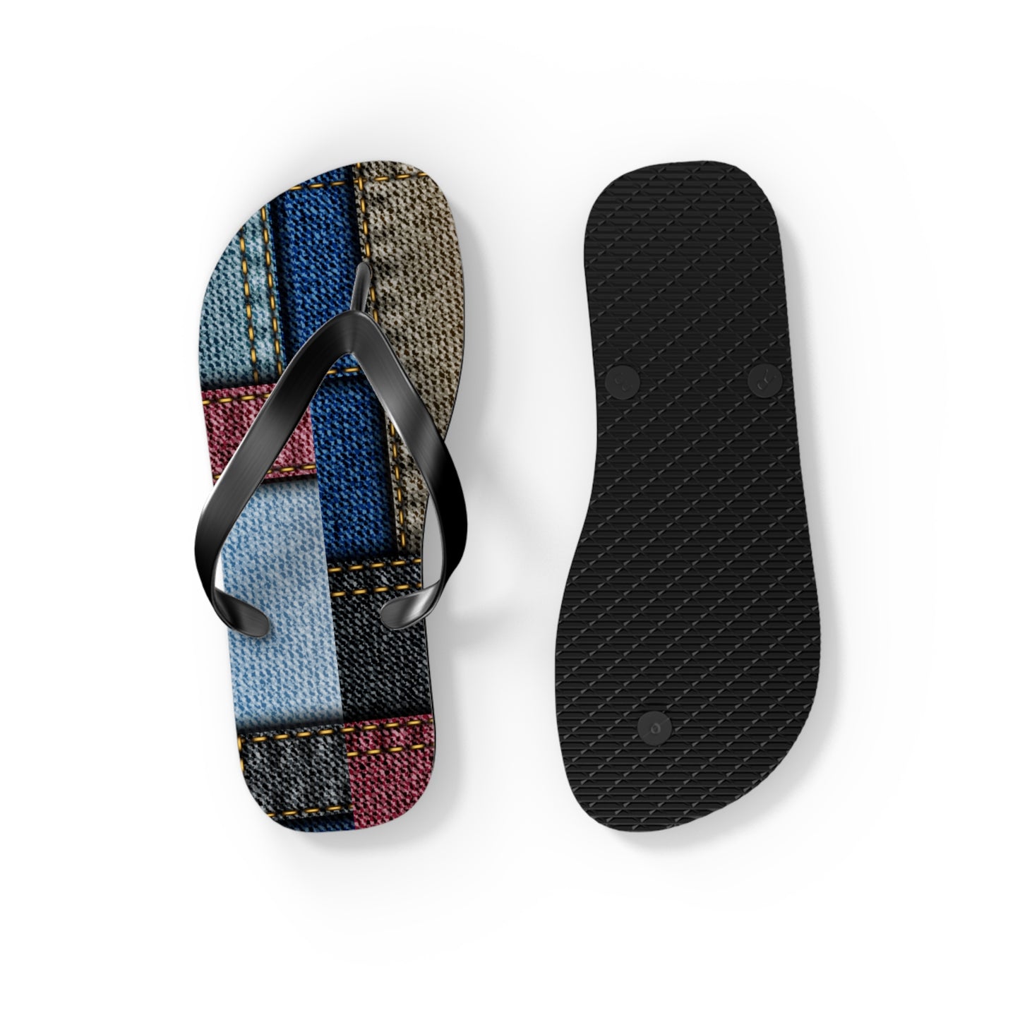 Stylish Denim Patch Flip Flops for Summer Adventures