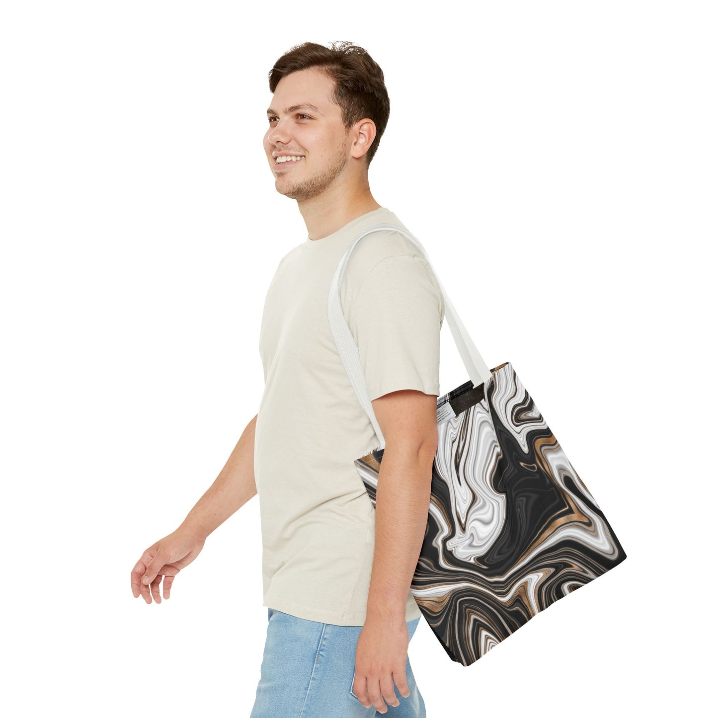 Chic Marble Print Tote Bag - Stylish Eco-Friendly Carryall for Everyday Use